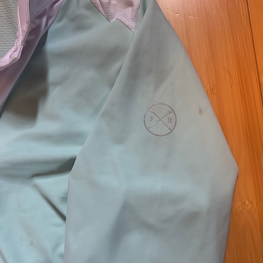 Free Ride Equestrian Mint and White Long Sleeve Top - Picture 3 of 4